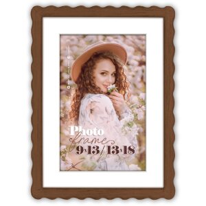 ZEP Cornice in legno Lione Brown Nature da 13x18 a 30x40 Passepartout Vintage