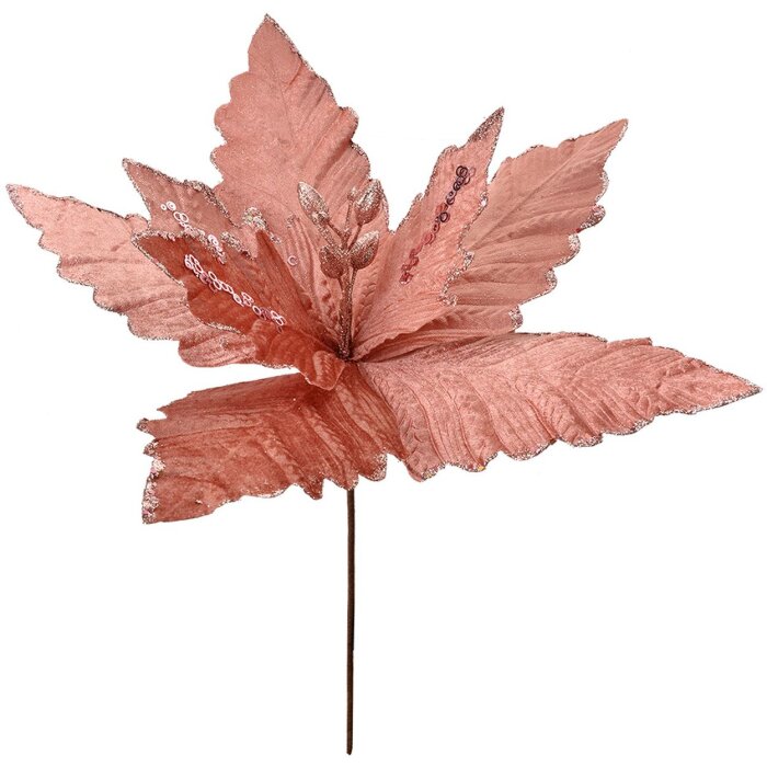Clayre & Eef 66126 Decorazione natalizia Fiore Rosa Ø46x52cm Plastica