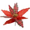 Clayre & Eef 66134 Fiore di Natale Rosso Oro Ø 39x24 cm Decorazione in plastica