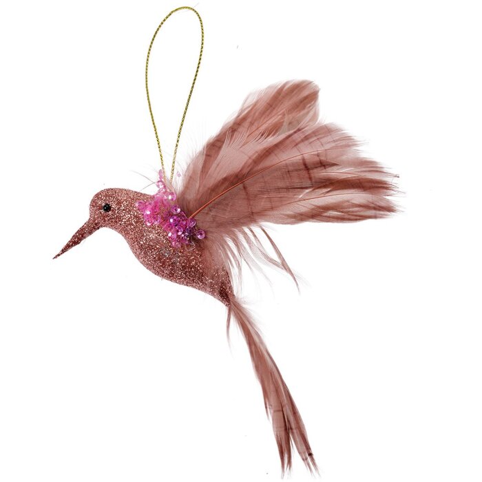 Clayre & Eef 66140 Ciondolo decorativo Uccello Rosa 10x4x10 cm