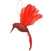 Clayre & Eef 66141 Cartellino natalizio uccello rosso 22x5x15 cm plastica