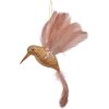 Clayre & Eef Ciondolo Uccello Oro Rosa 22x5x15 cm Plastica Decorazione Natale
