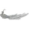 Uccello decorativo Clayre & Eef glitter argento 30x9x9 cm con piume e clip