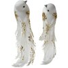 Uccello decorativo Clayre & Eef Set di 2 oro bianco 15x8x5 cm plastica glitterata