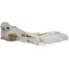 Uccello decorativo Clayre & Eef Set di 2 oro bianco 15x8x5 cm plastica glitterata