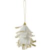Appendiabiti Clayre & Eef fiore bianco-oro 14x11x7 cm piuma stile country