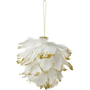 Clayre & Eef Appendino Fiore Bianco-Oro 12x12x12 cm...