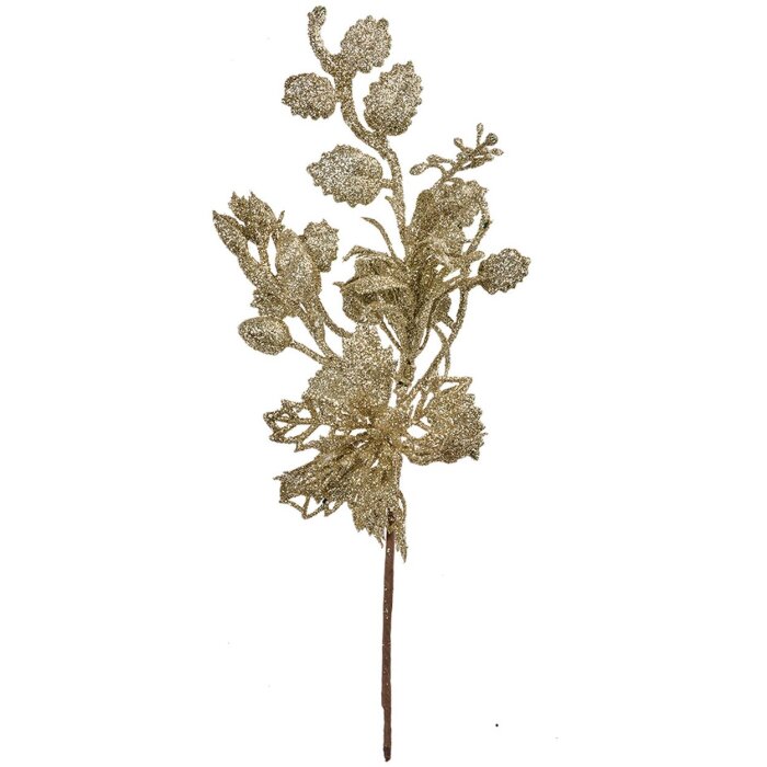 Clayre & Eef Ramo decorativo color oro 12x6x27 cm Plastica