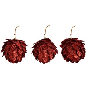 Clayre & Eef decorazione natalizia fiore rosso set di...