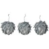 Clayre & Eef decorazione natalizia set di 3 fiori argento Ø 8x8 cm
