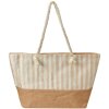 Juleeze JZBG0317 Borsa Marrone Beige 55x1x36 cm manici in cotone a righe