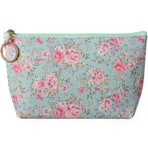 Juleeze borsa da toilette con motivo floreale verde rosa...