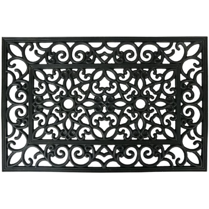 Tappeto per porta Clayre & Eef MC270 Nero 60x40x1 cm Gomma Rettangolare Classico