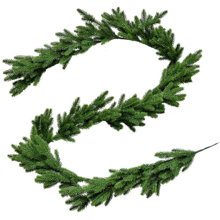 Clayre & Eef 66067 Decorazione Ghirlanda Verde 180x10x10 cm Plastica