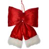 Clayre & Eef 66097M Fiocco decorativo rosso bianco in pelliccia sintetica 22x5x26 cm