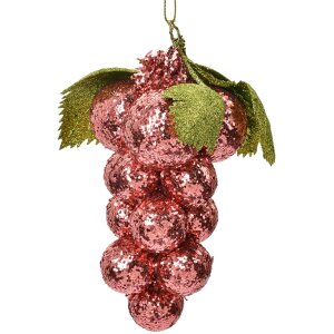 Clayre & Eef 66175P Decorazione natalizia Uva Rosa Verde 8x8x14 cm