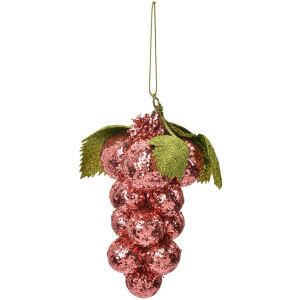 Clayre & Eef 66175P Decorazione natalizia Uva Rosa Verde 8x8x14 cm