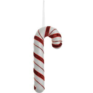 Ciondolo decorativo Clayre & Eef Candy Cane Bianco Rosso 8x3x20 cm