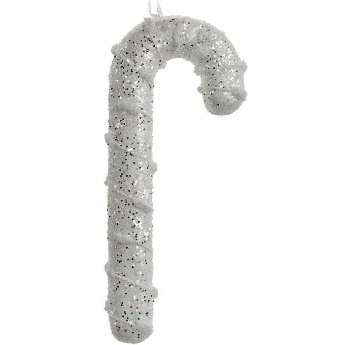 Clayre & Eef 66178 Ciondolo a forma di bastoncino di zucchero Bianco 7x2x17 cm Plastica Glitterata