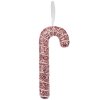 Clayre & Eef 66179 Ciondolo decorativo Candy Cane Rosa Glitter 7x2x17cm