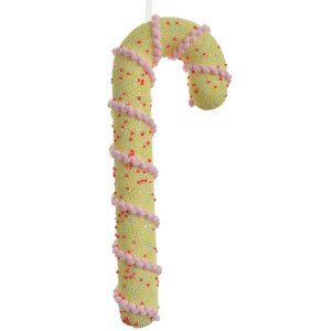 Ciondolo Clayre & Eef Candy Cane Giallo Rosa 10x3x26...