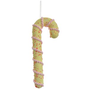 Ciondolo Clayre & Eef Candy Cane Giallo Rosa 10x3x26 cm Plastica