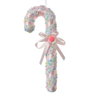 Clayre & Eef 66182 Ciondolo Candy Cane Bianco Rosa...