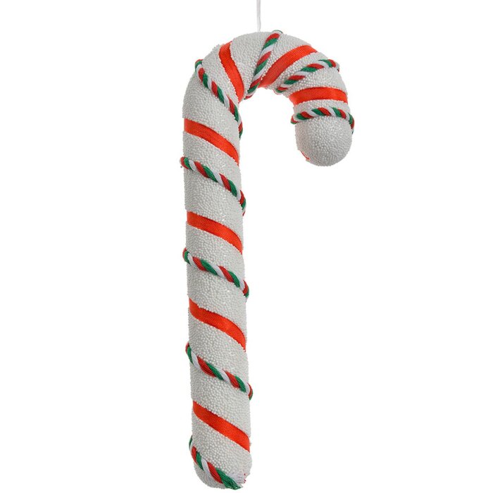 Clayre & Eef decorazione natalizia bastoncino di zucchero bianco-rosso 26 cm plastica