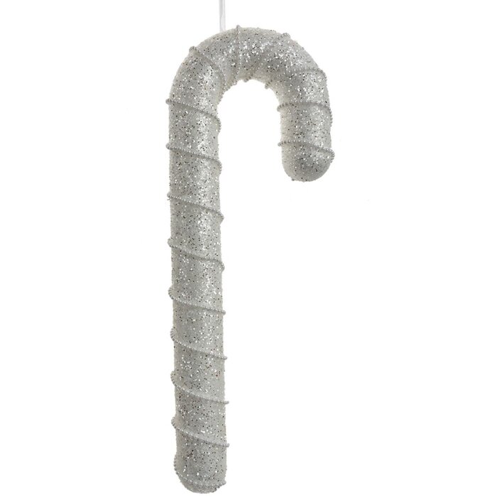 Clayre & Eef 66184 Ciondolo a forma di bastoncino di zucchero Bianco 12x4x33 cm Plastica Glitterata