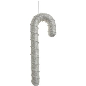 Clayre & Eef 66184 Ciondolo a forma di bastoncino di zucchero Bianco 12x4x33 cm Plastica Glitterata