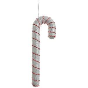Clayre & Eef 66185 Ciondolo a forma di bastoncino di zucchero bianco rosso 11x4x33 cm