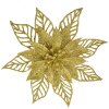 Clayre & Eef decorazione natalizia fiore oro Ø15cm set di 2 plastica glitterata