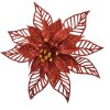 Set di fiori natalizi Clayre & Eef 2 pezzi rossi Ø15x2cm Decorazione in plastica glitterata
