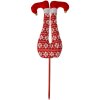 Clayre & Eef 66193 Gambe delfo rosso bianco 19x4x50 cm Decorazione natalizia
