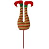 Clayre & Eef Decorazione natalizia con gambe da elfo 19x4x50 cm Rosso Verde Bianco