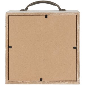 Clayre & Eef 65878 Salvadanaio bianco 15x8x18 cm Stile country MDF vetro