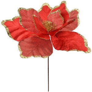 Clayre & Eef Decorazione natalizia Fiore Rosso Oro...