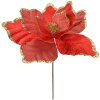 Clayre & Eef Decorazione natalizia Fiore Rosso Oro Ø 44x46 cm Plastica