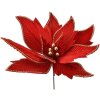 Clayre & Eef 66124 Decorazione natalizia Fiore Rosso Oro Ø 43x28 cm Plastica