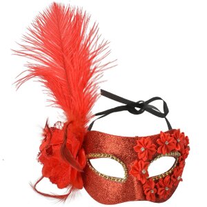 Clayre & Eef 66188 Maschera Oro Rosso 23x10x22 cm...