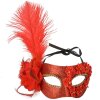Clayre & Eef 66188 Maschera Oro Rosso 23x10x22 cm Maschera Palla in poliestere