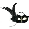 Clayre & Eef 66189 Maschera Oro Nero 22x9x21 cm Poliestere con piume