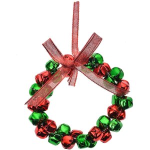 Clayre & Eef 66202 Decorazione Ciondolo Corona Rosso Verde Ø 11x2 cm