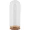 Clayre & Eef Vaso a campana in vetro Ø 8x20 cm con base in sughero Vetro trasparente