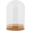Campana di vetro Clayre & Eef Ø8x12cm Trasparente con base in sughero Decorazione