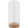 Vetro Clayre & Eef Campana di vetro Ø5x10cm Trasparente con fondo in sughero Deco