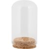Clayre & Eef Vaso a campana in vetro Ø5x8cm Trasparente con base in sughero Vaso a campana decorativo