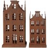 Clayre & Eef 6Y5775 Set di 2 decorazioni in metallo marrone stile country 11x11x21cm