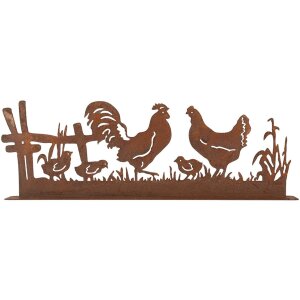 Clayre & Eef 6Y5778 Decorazione Pollo con Gallo Marrone 41x5x14 cm Stile Country