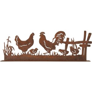 Clayre & Eef 6Y5778 Decorazione Pollo con Gallo Marrone 41x5x14 cm Stile Country